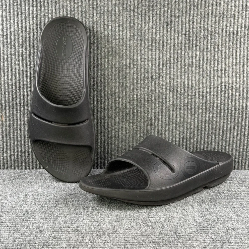 Oofos OOahh Sport Slide Sandals Black Recovery Footwear Mens 11 Womens 13 EU 44